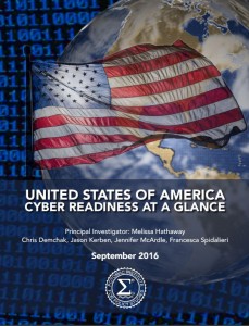 Cover of the report "United States of America Cyber Readiness at a Glance"