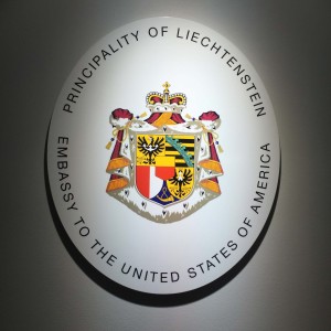 Seal of the Principality of Liechtenstein within the US embassy
