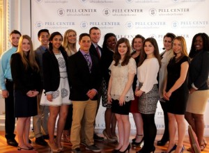 Photograph of the 2016-2017 Nuala Pell Leadership Fellows at the Pell Center.