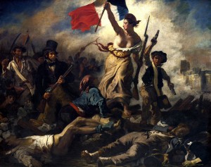 Painting by Eugene Delacroix "La liberte guidant le peuple"