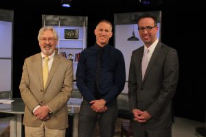 Jim Ludes and G. Wayne Miller host Christopher Vials on "Story in the Public Square"