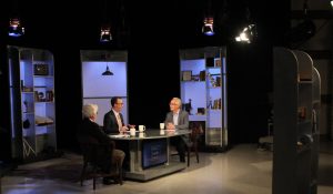 Jim Ludes, G. Wayne Miller interview Butch Rovan on set of "Story in the Public Square"