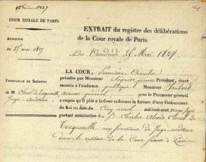 Loyalty oath of Alexis de Tocqueville