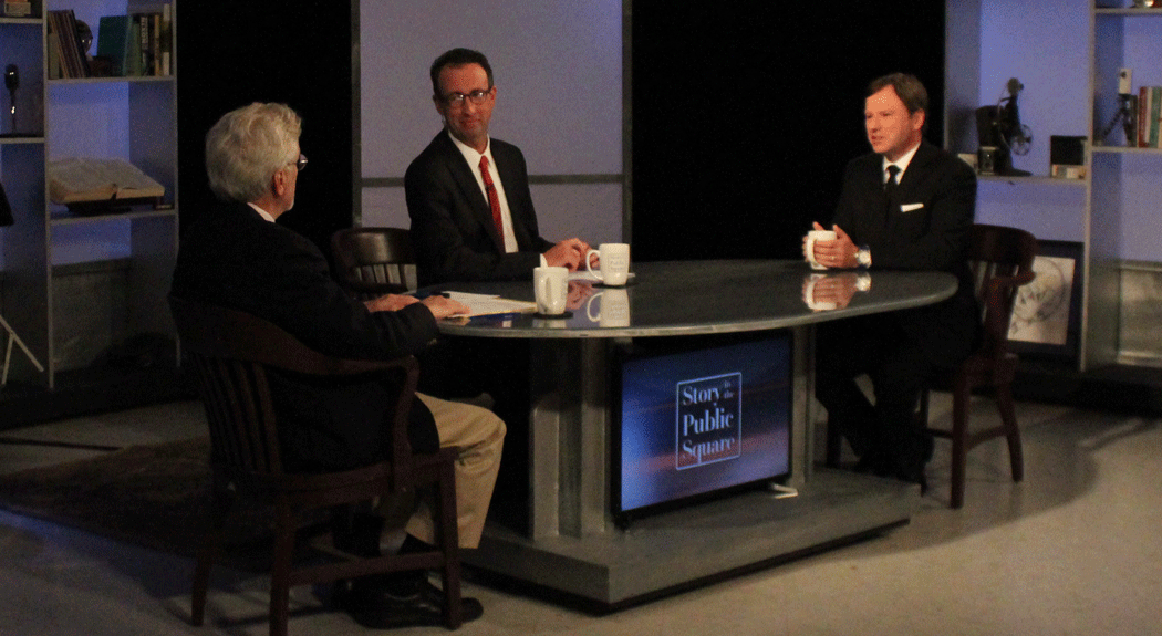 Tim Gray on the set of "Story in the Public Square"