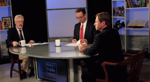 Tim Gray on the set of "Story in the Public Square."