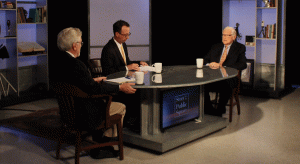 John Marttila on the set of "Story in the Public Square" with Jim Ludes and G. Wayne Miller.